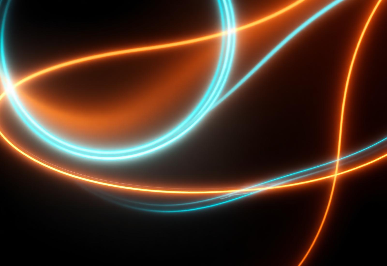 Abstract glowing light ribbons